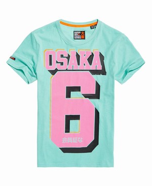 Superdry Osaka 3D Mid Weight Férfi Pólók Kék | OBDHW8632